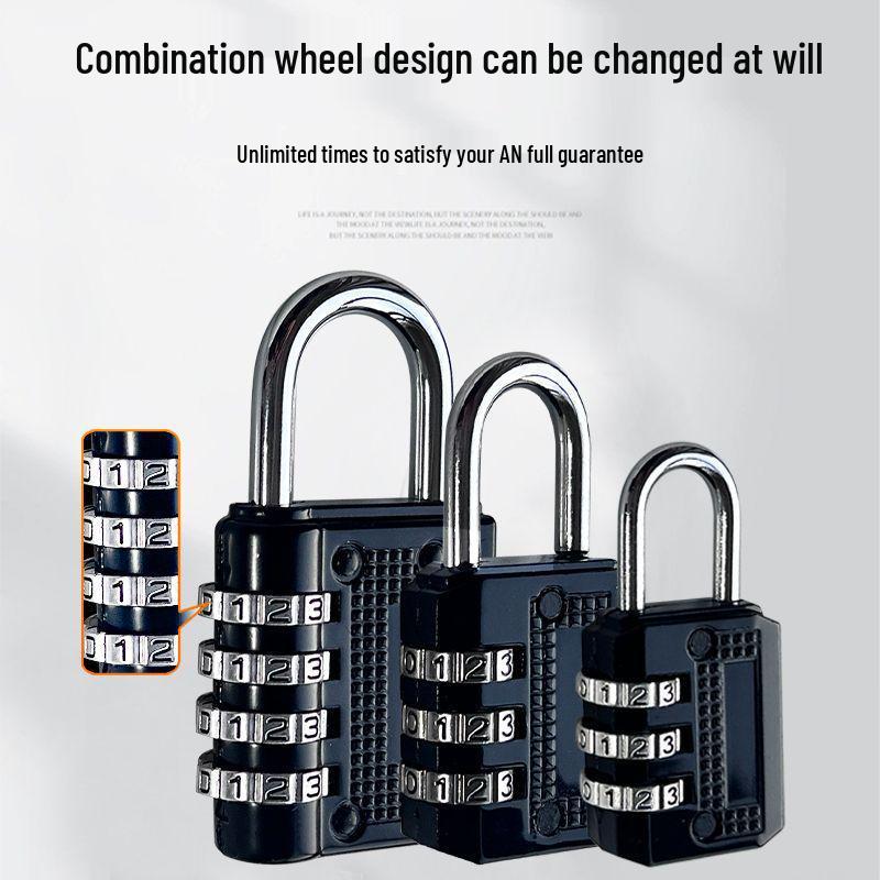 Metal Password Padlock for Dorms, Cabinets, Gym Lockers, Luggage, and Household Use Black 3-Digit Combination - Small