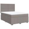 Box Spring Bed with Mattress Taupe 140 X 190 Cm Fabric