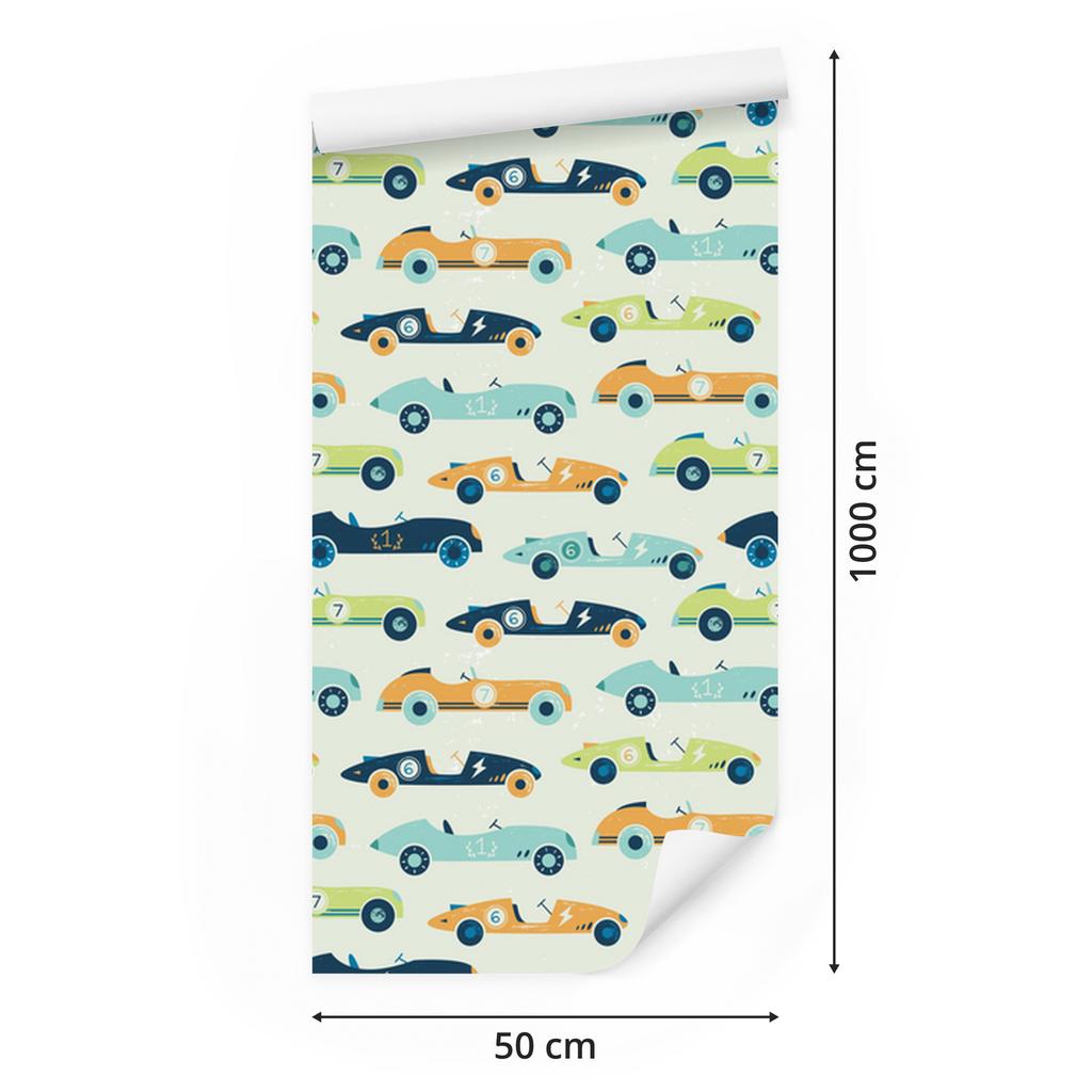 Vintage Racing Cars Wallpaper for Living Room and Bedroom 50x1000
