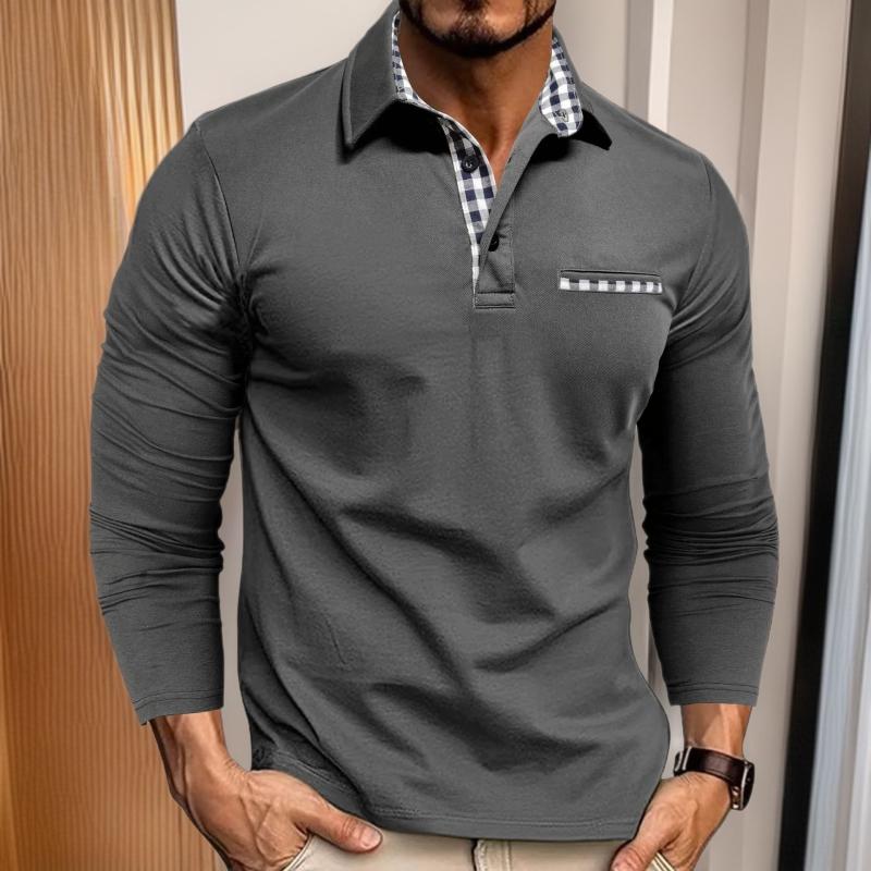 Nové pánské prodyšné polo tričko s chladivým efektem Pánské sportovní tričko s dlouhým rukávem