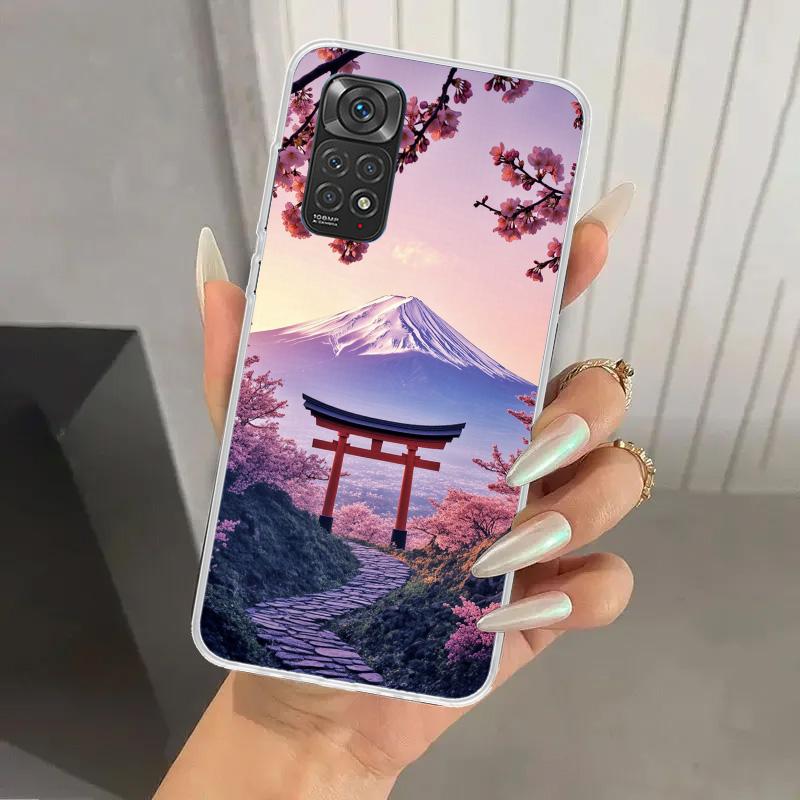 Japanese Cherry Mount Fuji Phone Case for Xiaomi Redmi Note 15 14 14S 13 12S 12 Pro 11S 11 Plus 11T 11E 10S Soft Funda Print She