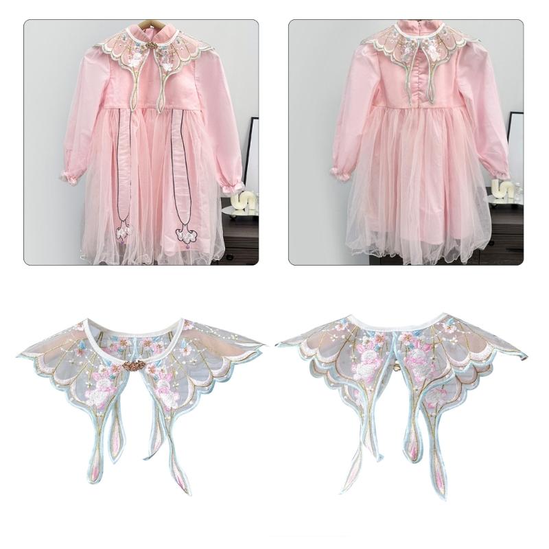 False Shawl Versatile Shawl Wrap Yunjian Collar Detachable Embroidery Hanfu Floral Decorative Chinese Yunjian Collar