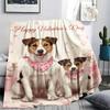 1Pc Cutetwodogs Print Flannel Blanket, High quality Comfortable for All Seasons, Home Decor, Warmth and Comfort, Perfect for Christmas Gifts