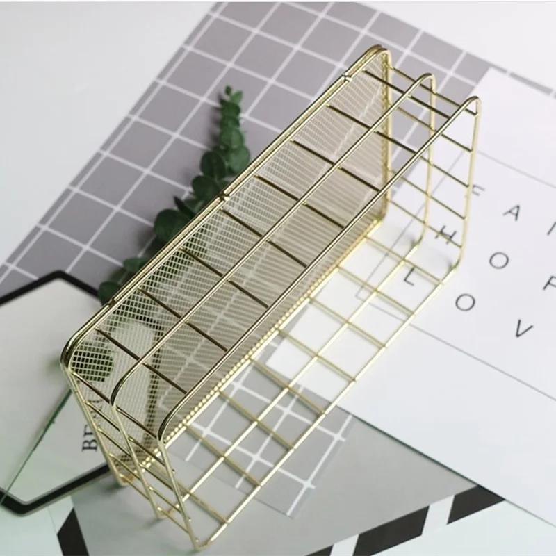 Iron Storage Basket Nordic Jewelry Cosmetics Storage Box Golden Rose Gold Desktop Snack Basket Basket Family Storage Supplies