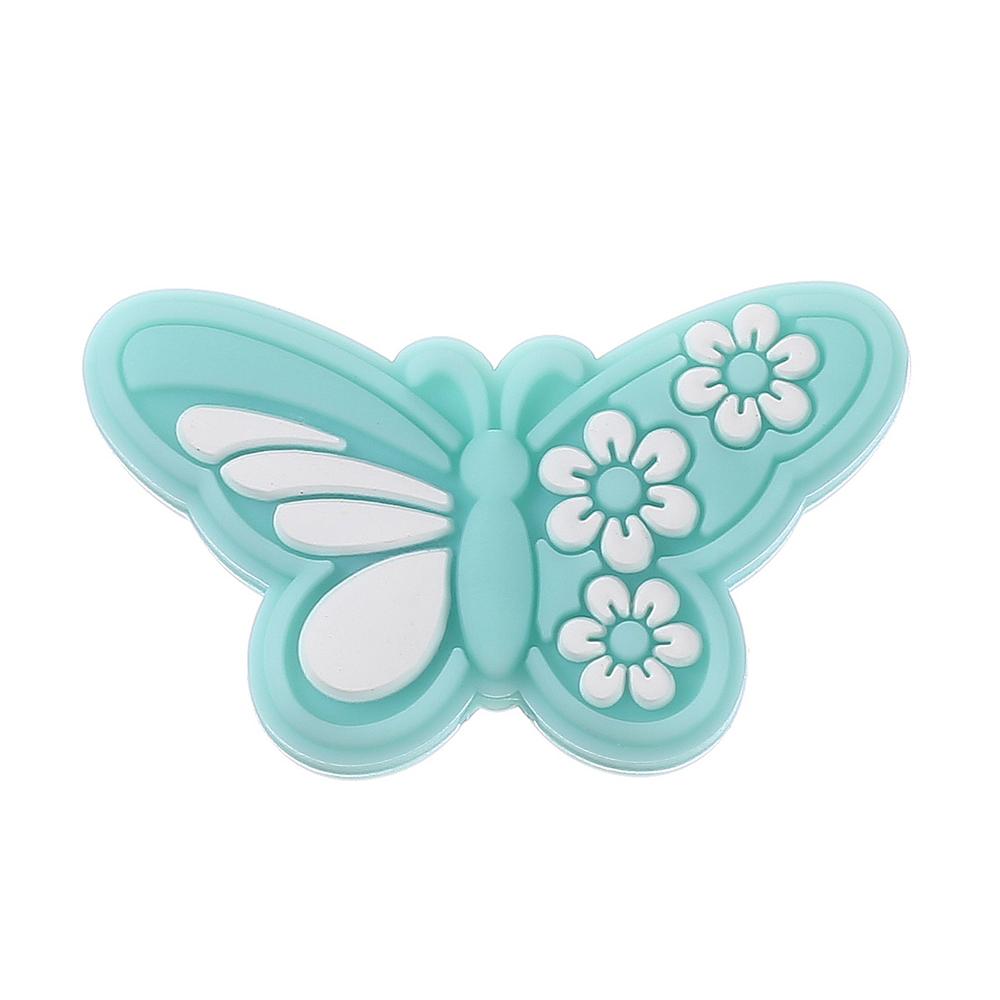 10Pcs 19x32mm Cartoon Butterfly Silicone Beads Food Grade Teether Bead For Jewelry Making DIY Pacifier Chain Necklace Bracelet