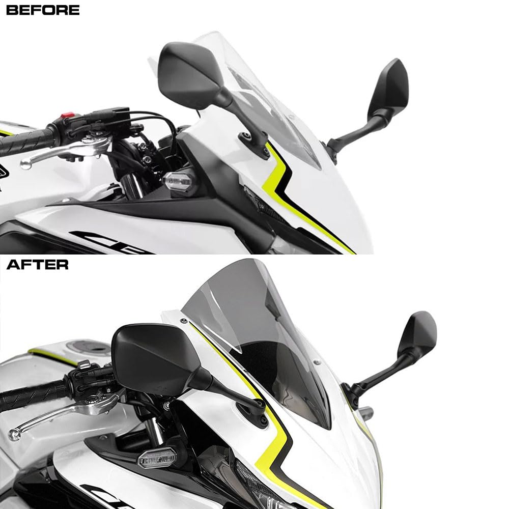 WOOGA Motorcycle Windshield Windshield Screen Panel Spoiler for Honda CBR400R CBR500R CBR 400R CBR 500R 2019 2020 2021 2022 2023 2024 Easy To Install