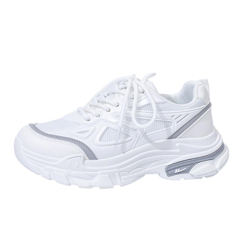 

Solid color low-top platform dad shoes versatile minimalist casual shoes mesh breathable and comfortable single shoes women 40