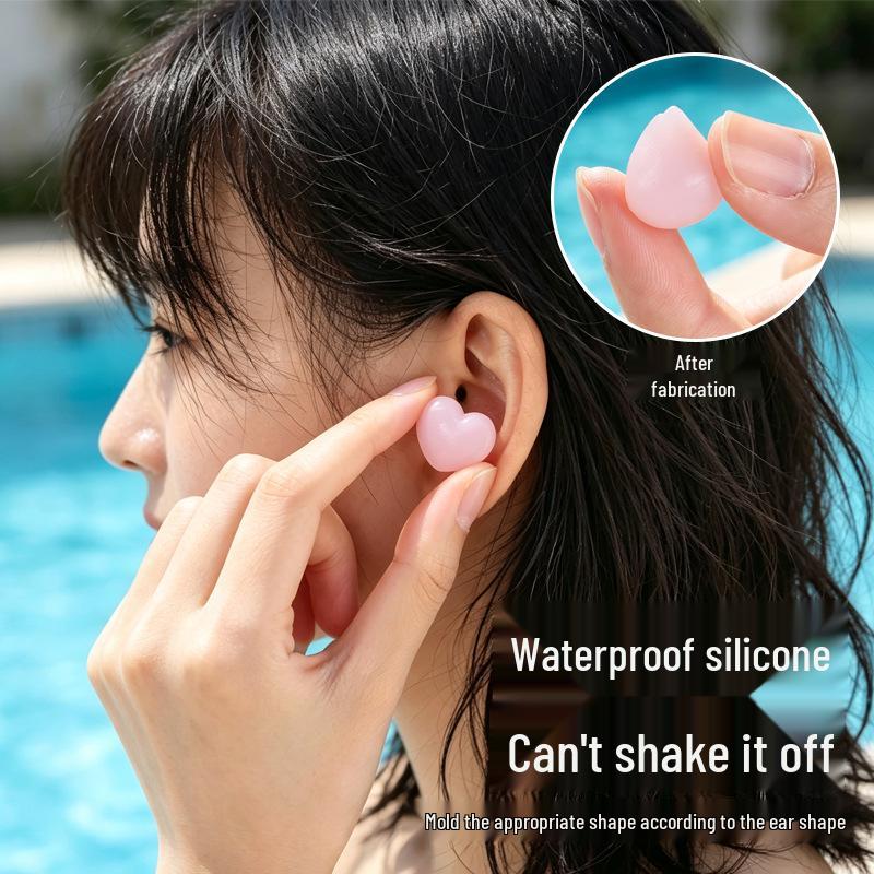 Silicone Waterproof Earplugs for Swimming and Bathing - Suitable for Children and Adults