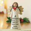 Resin Desktop Figurine Little Angel Girl/Sisterhood/Friendship Statue for Shelf Home Office Desk Car Decor