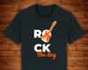 Rock the Day Electric Guitar Music / T Shirt Unique Design Street Wear Art Urban Graphic Tees Top
