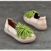 Johnature Genuine Leather Thick Soled Women's Shoes Comfortable Retro Handmade Tassel Slip-on Shoes