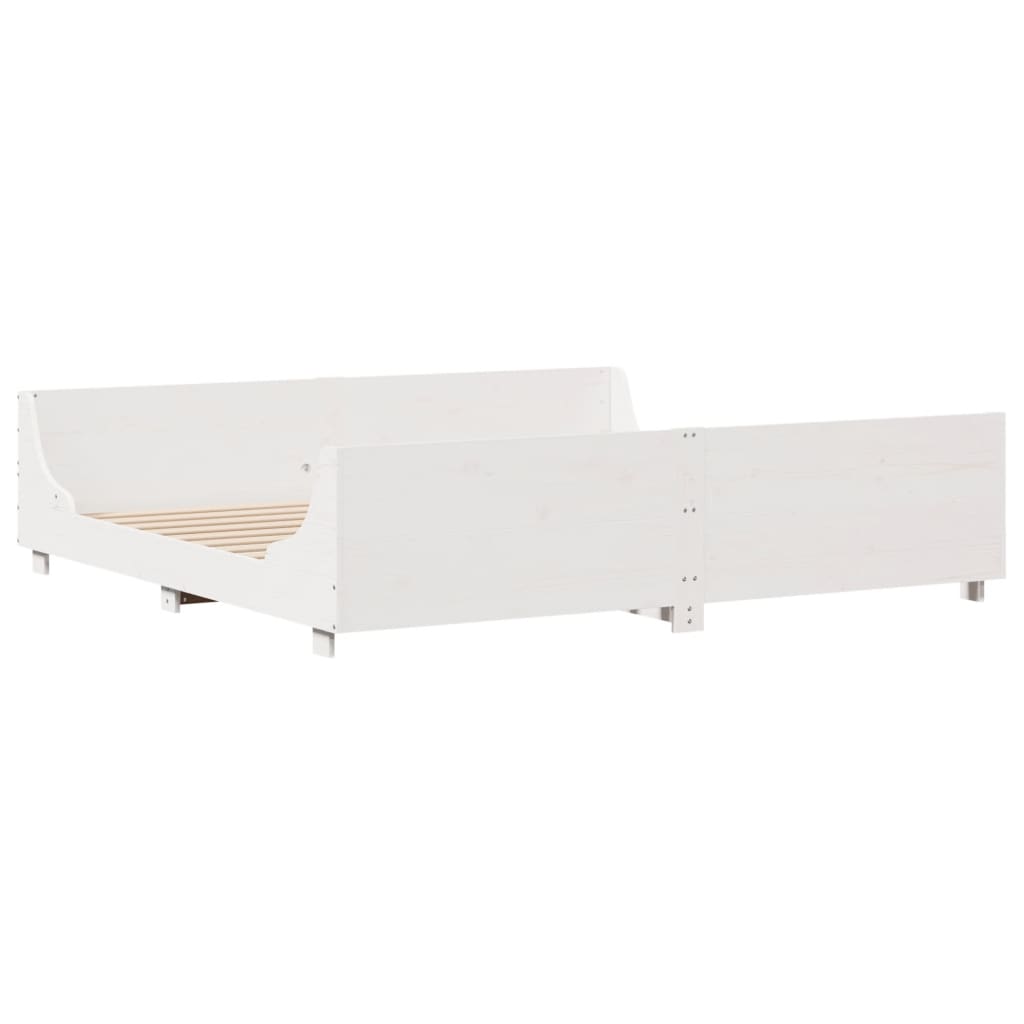 Solid Wood Bed without Mattress White 180x200 cm Pine Wood
