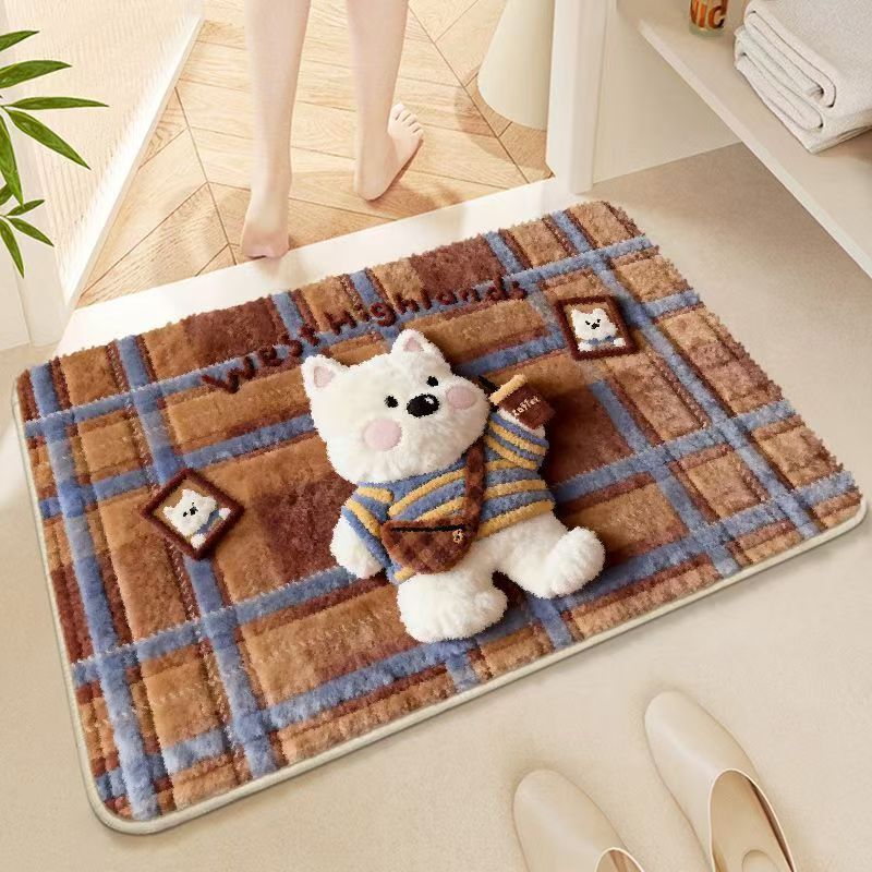 Imitation cashmere bathroom floor mat toilet toilet toilet door  absorbent foot mat household  carpet