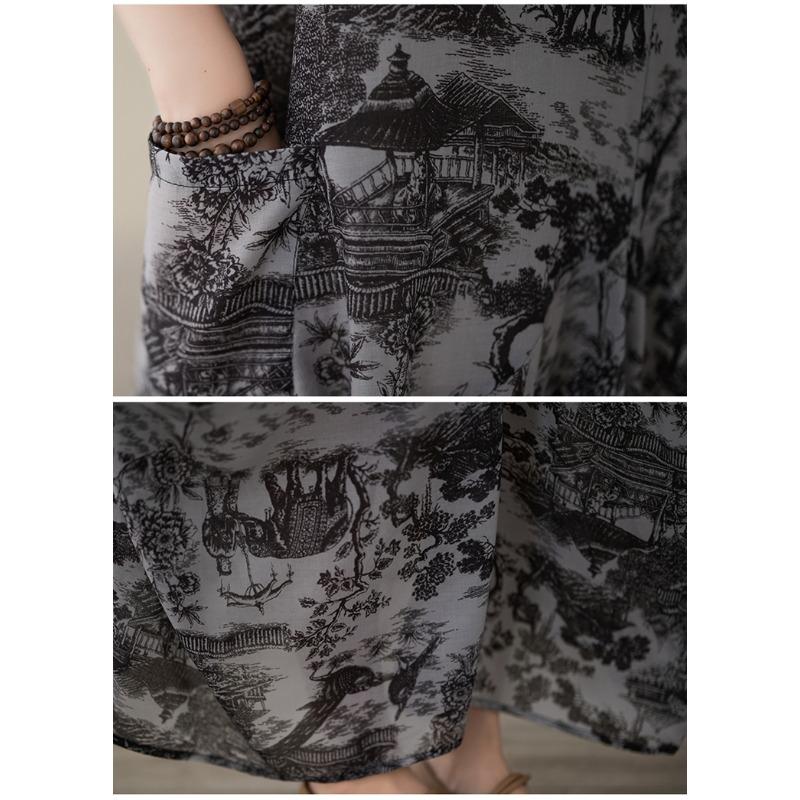 Dimanaf 2025 Nouă Vară Femei Mărimi Mari Rochie Largă Vintage Fără Mâneci Rochie de Soare Basic cu Imprimeu Rochie Lungă Casual Maxi