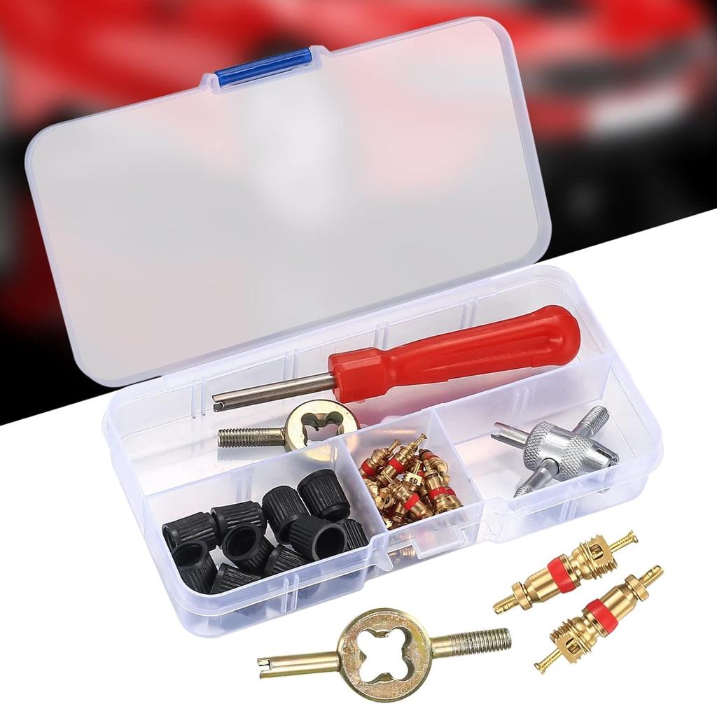 JUTOSU Tire Valve Core, Tire Repair Tool, Tire Air Valve Installation Tool, Conversion Adapter,