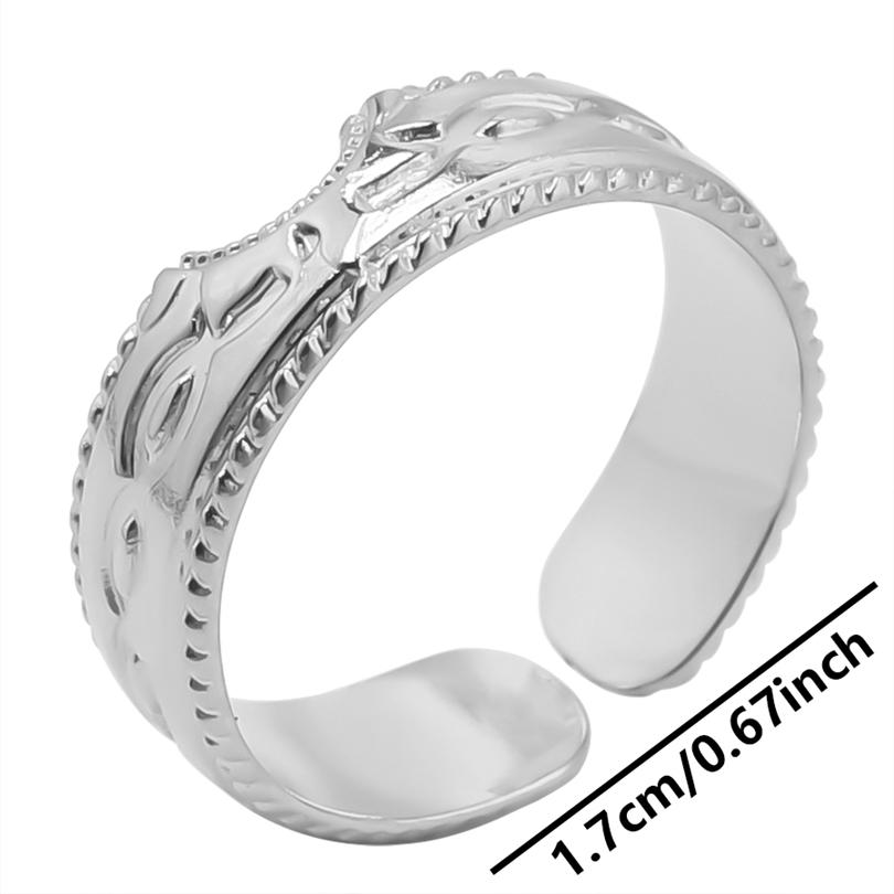 1pcs Crown Heart Shell Charm Ring Two/Three Layered Adjustable Stainless Steel Rings For Women Men Accessories Vintage Jewelry