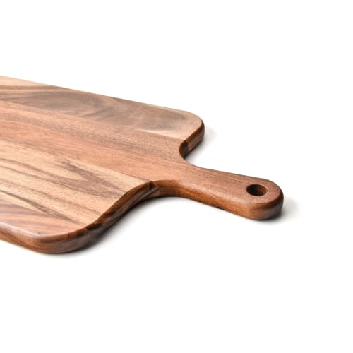 Acacia Wood Cutting Board, Large, with Handle, Natural Material, Lightweight, Eco-Friendly, Stylish Kitchen Board, Lunch Tray, Pizza, Bread, Steak Pla