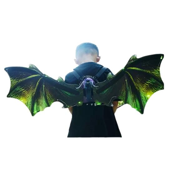 Electric Light Up Flapping Butterfly Wings for Kids LED Glowing Angel Fairy Costume with Music Halloween Christmas Party Prop
