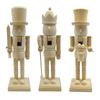 Christmas Decoration Wooden Nutcracker Statue Tabletop Ornament DIY Paintable Wooden Soldier Nutcracker Christmas Gifts For Kids