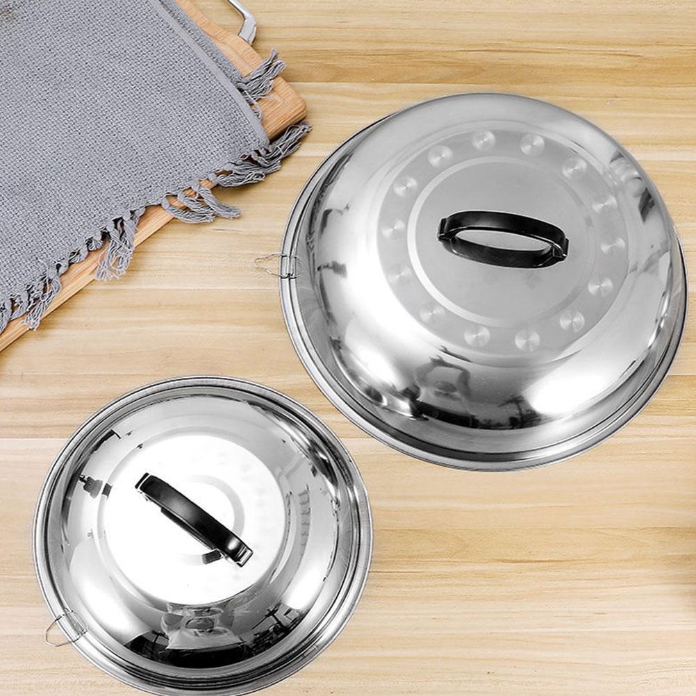 Stainless Steel Pot Lid Pan Griddle Metal Cover Kitchen Lids Knob for Frying Pans