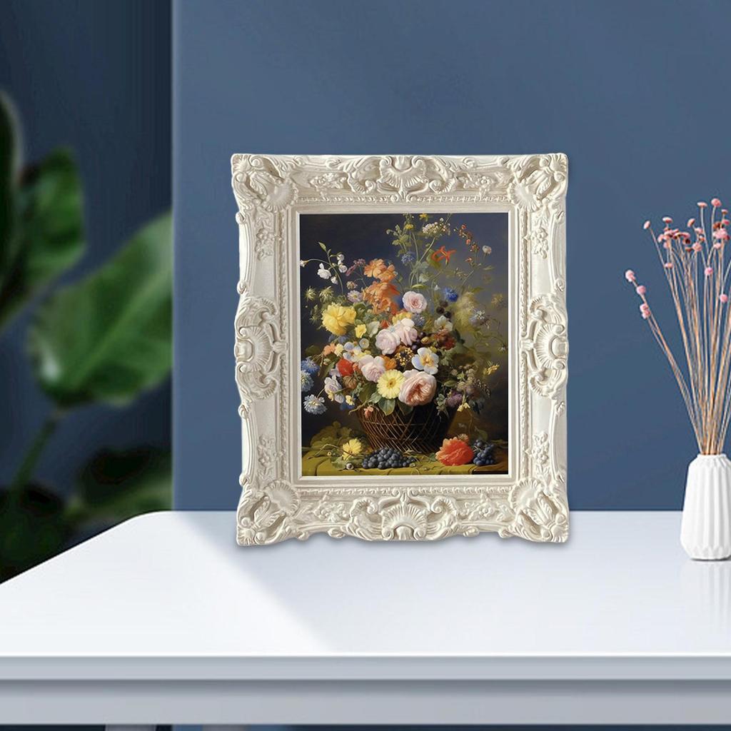 Retro Design Photo Frame Wall Art Resin Craft Home Decor Wall Mounted for Restaurant Living Room Office Apartment Birthday Gift