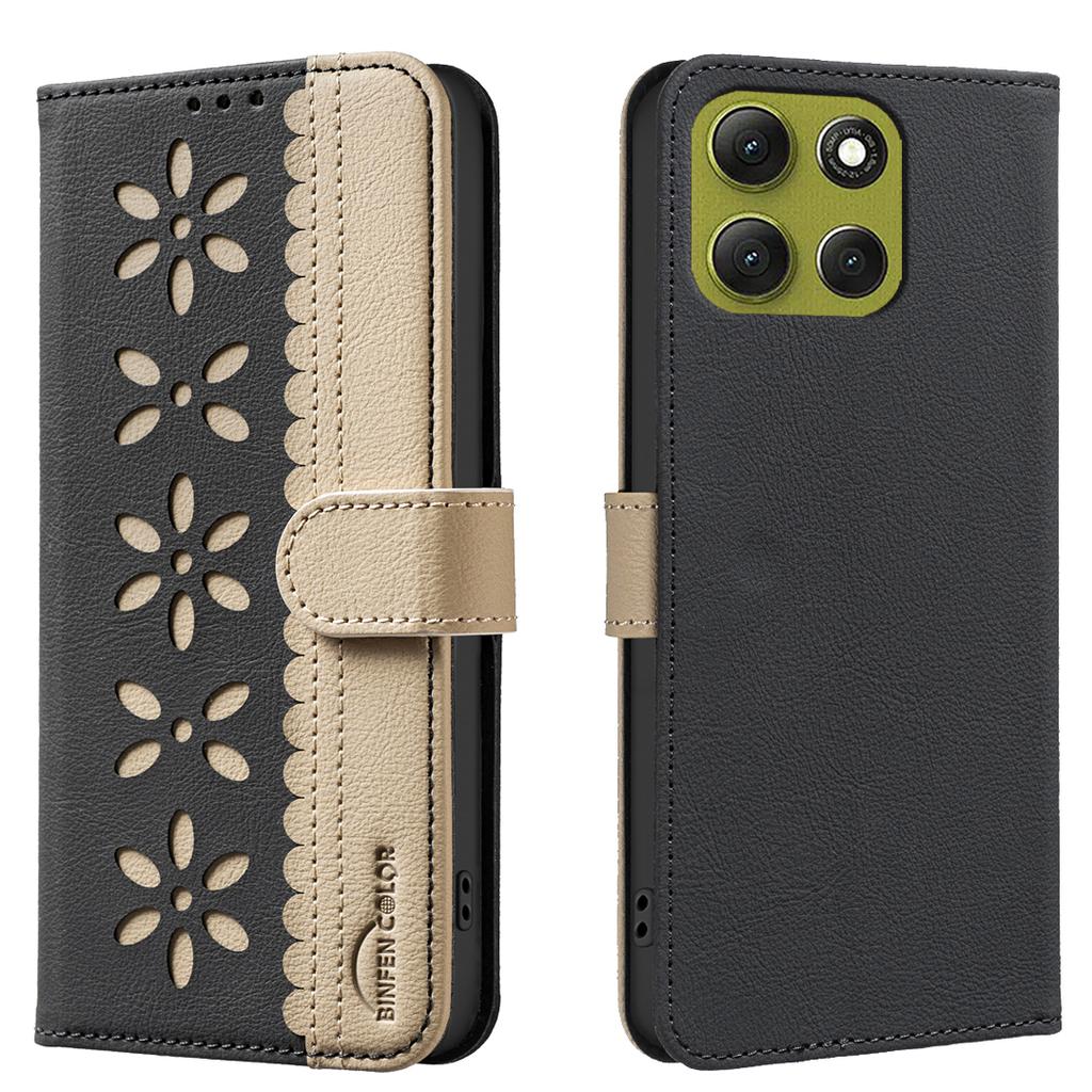 For Motorola Moto G86 5G Leather Case BINFEN COLOR BF36 Floral Pattern Phone Cover RFID Blocking Wallet Stand
