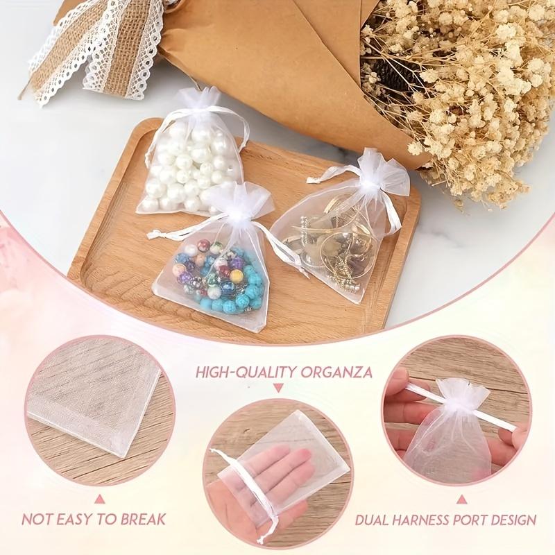 50pcs Elegant & Versatile Organza Drawstring Bags for Jewelry, Candies & Gifts - Perfect for Any Special Occasion