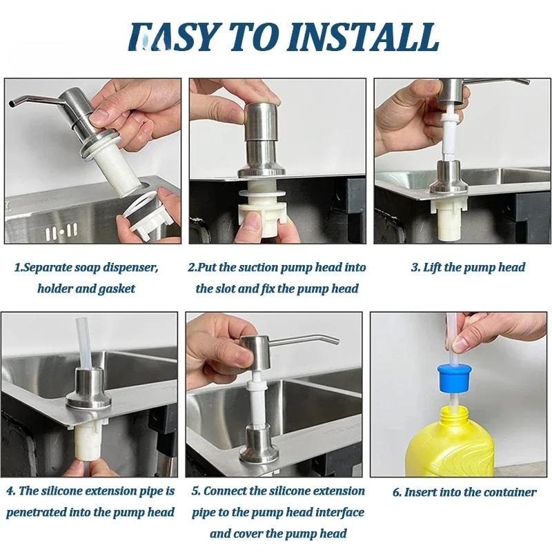 Advanced Stainless Steel Soap Dispenser Extension Tube Kit-suitable for Kitchen Sink and Bathroom  Automatic Soap Dispenser