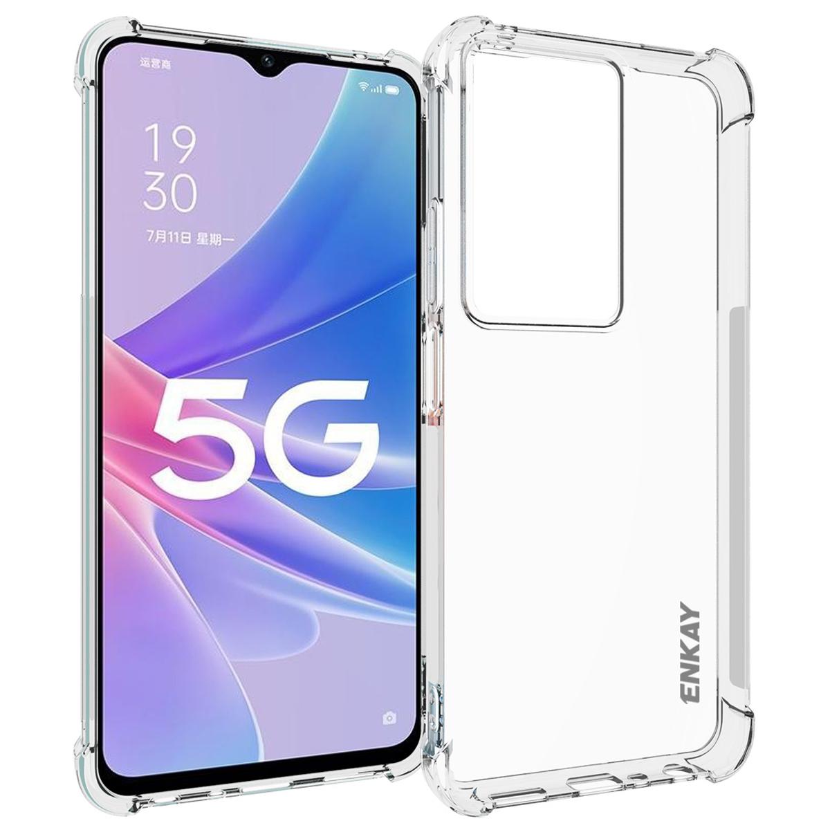 

ENKAY HAT PRINCE For Oppo A79 5G/A2 5G TPU Case Clear Phone Cover with Anti-slip Strip Edge A