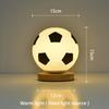 Football Small Table Lamp Solid Wood Glass Night USB LED Circular Bedside Light Study Room Decoration Atmosphere Remote Dimming