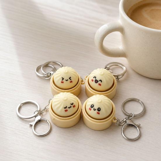 1/2Pcs Keychain Pendant, Silicone Stress Relief Toy with Bright Light, Cartoon Steamer Design Portable Vent Toy for Kids Adults