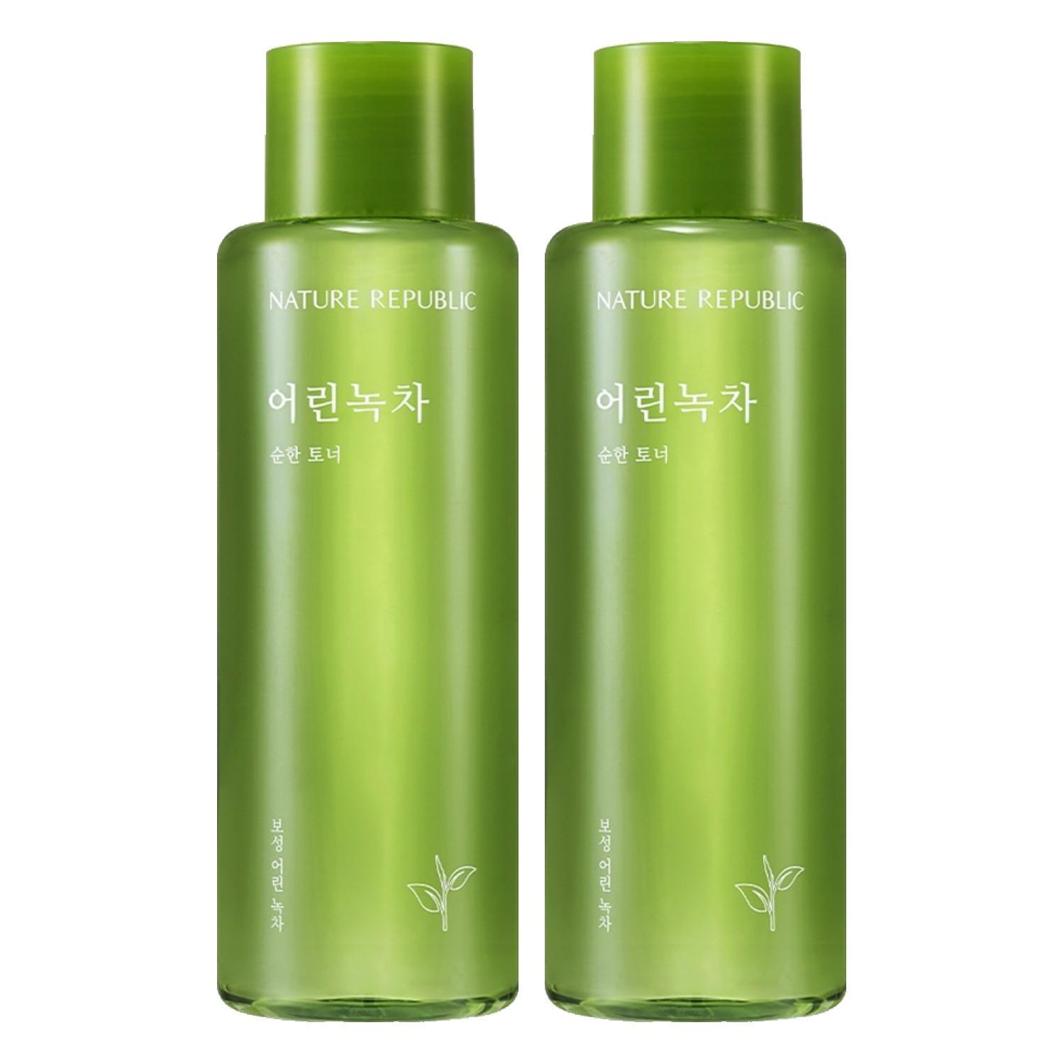 Nature Republic Fresh Green Tea Mild Toner Hydrating & Skin Balancing Duo Pack 155ml x 2