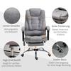 Office Chair with Massage Function, Ergonomic Desk Chair with Reclining & Heating Function, Remote Control, Grey