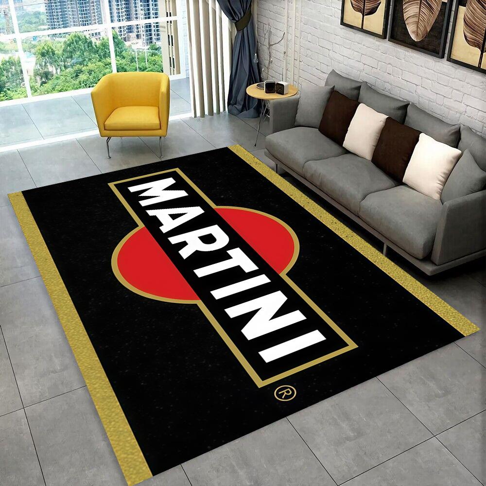 3D logo závodního auta M-Martini Moto Koberec pro domácí obývací pokoj ložnici pohovku Rohožka Dekor, dětská hrací protiskluzová podložka Dárek