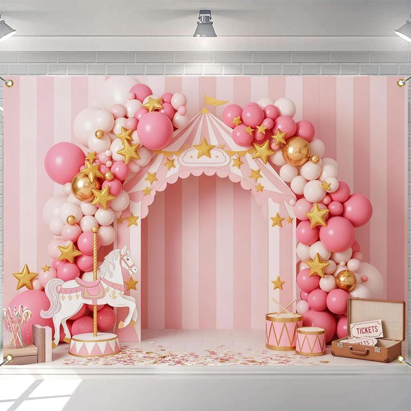 LS Circus Carnival Balloon Backdrops Kids Adult Photography Props Child Adult Photocall Decors Cake Smash Birthday Backgrounds