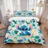 3pcs Stitch Flower Quilt Cover Set (1 Quilt Cover + 2 Pillowcases Without Pillow Core), High-Definition Printing for Home and Dormitory.B086