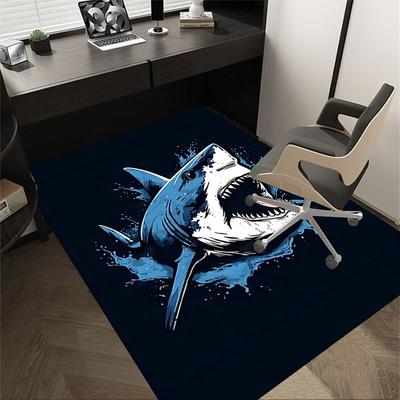 1pc Shark Ocean Carpet, Office Rug Outdoor Mat Home Decor Area Carpet Festival