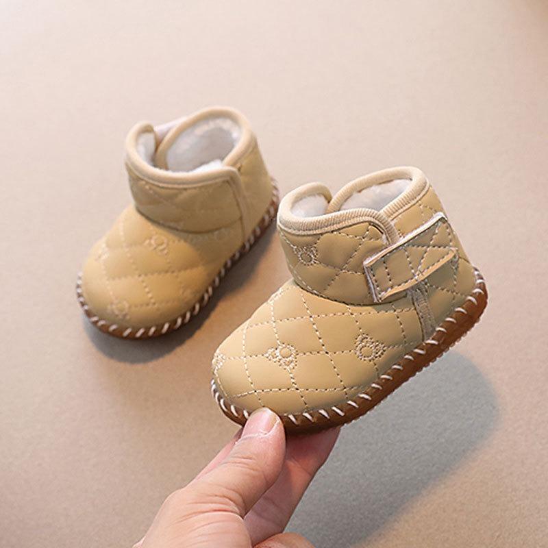 Autumn/Winter Unisex Baby Boots (0-2 Years) - Fleece-Lined Insulated Snow Boots with Soft Sole for Infants & Toddlers