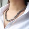 Rings Cross Connected Corn Stainless Steel Chain Necklace for Men Women 50cm Long Can be Customized Length