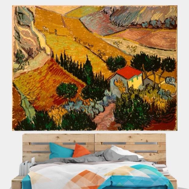 Landscape Background Cloth Ins Hanging Cloth Art Living Room Wall Cloth Bedside Decoration Tapestry Bedroom Wall Blanket