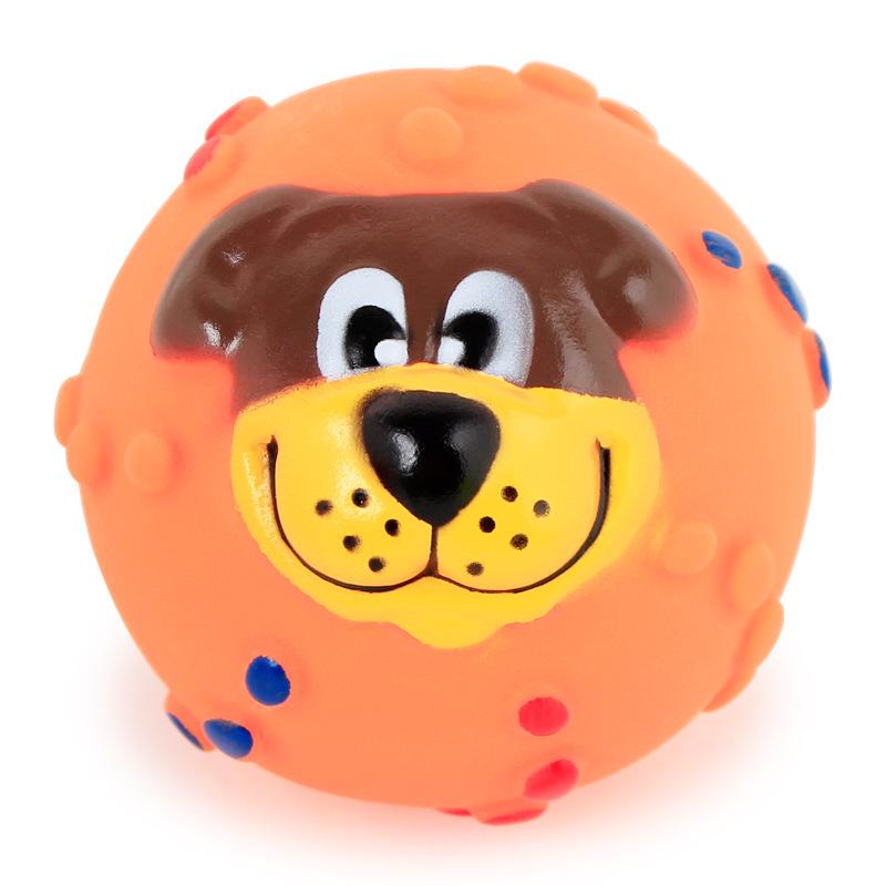 

Vinyl Sound Dog Face Ball, Colorful Pet Dog Training Toy Ball, Vinyl Pet Ball Pet Toy 6.5cm