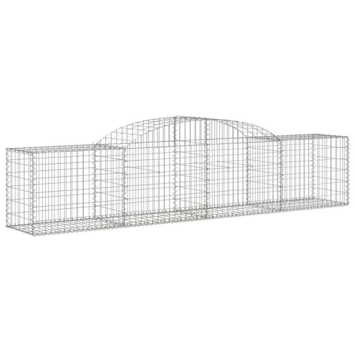 VidaXL Paniers à gabions arqués 7 pcs 300x50x60/80 cm fer galvanisé, gabion, cage de gabion, panier de mur de gabion, mur de 3146670