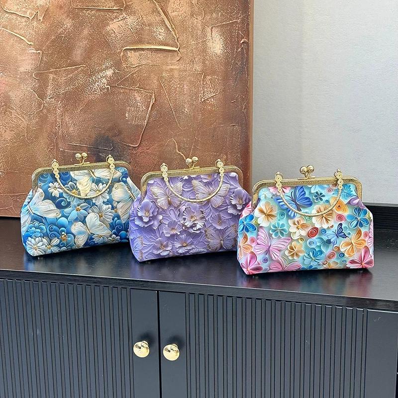 Exquisite Versatile Chain Flower Printing Trend Ladies Shoulder Bags 2026 High Quality Sweet Dinner Crossbody Bags for Women