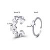 Punk Alloy Couple Rings Set 2pcs Silver Color Heart Butterfly Shape Fashion Love Jewelry Gift For Women Girls