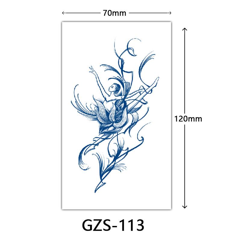 Flower Herbal Semi-Permanent Tattoo Sticker, Small Picture Juice Tattoo Sticker, Sweat-Proof Tattoo