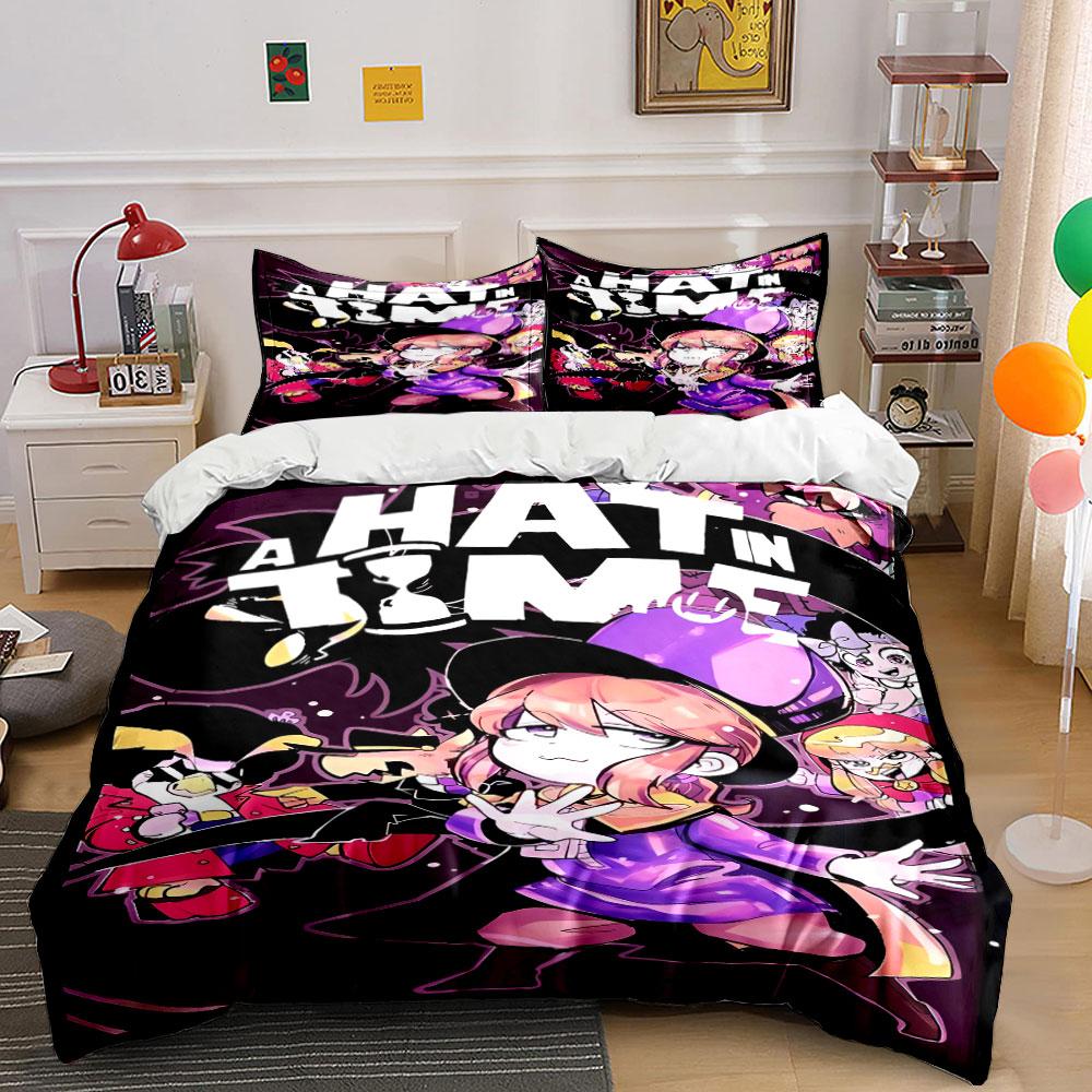 Animated character, hourglass, text. Bedding sets Duvet cover sets Duvet covers Pillowcases(1 * Duvet Cover 2 * Pillowcases without duvet insert) 135x200cm
