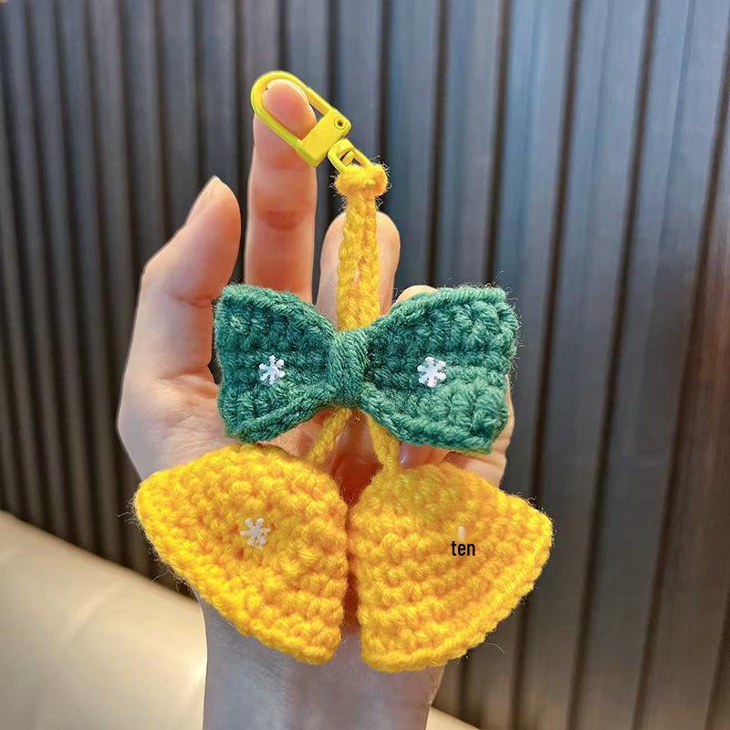 Plush Christmas Bell Keychain - Cute Festive Bag Pendant Gift