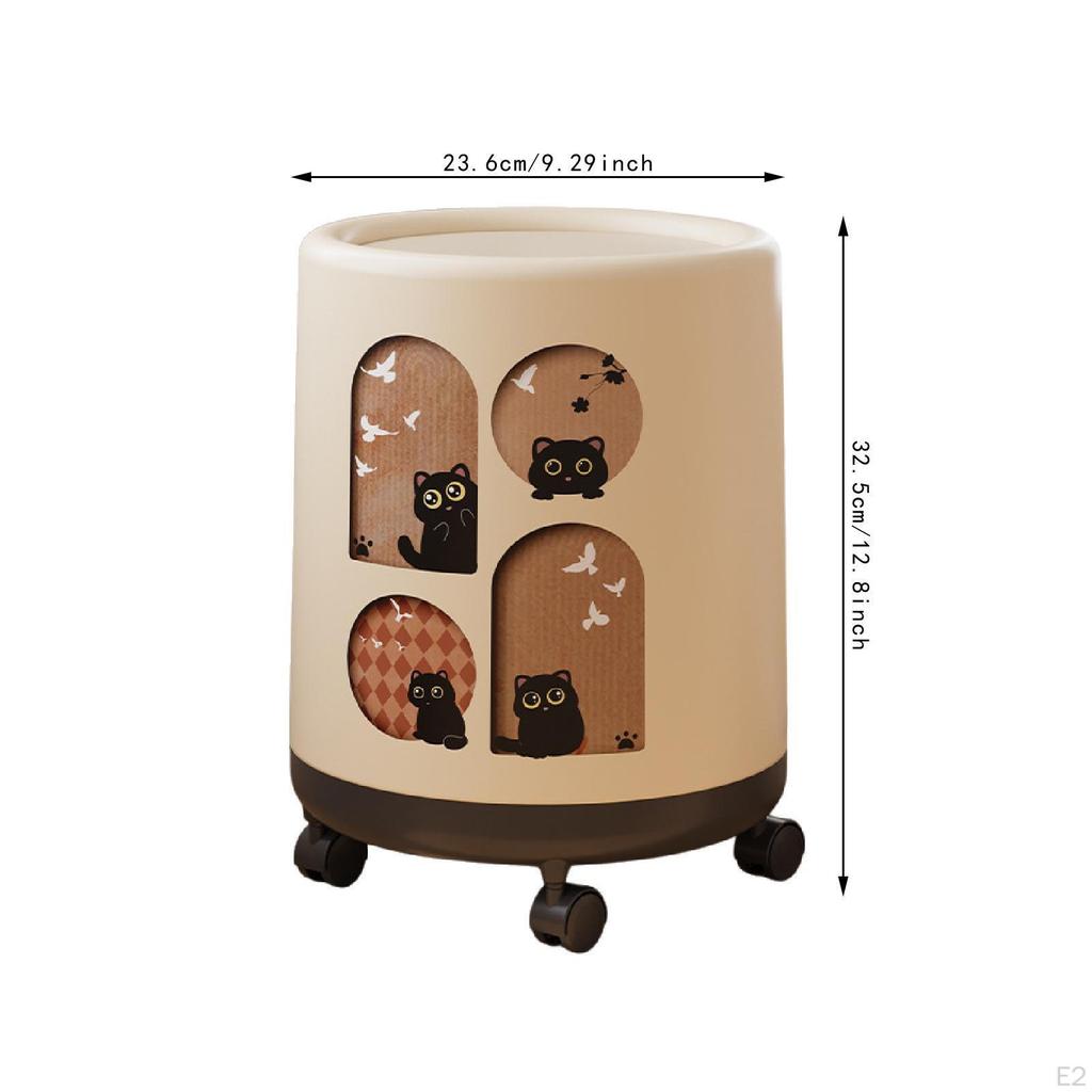 Home Trash Can Household Rubbish Wheeled Stylish Dustbin Garbage Container Wastebasket for