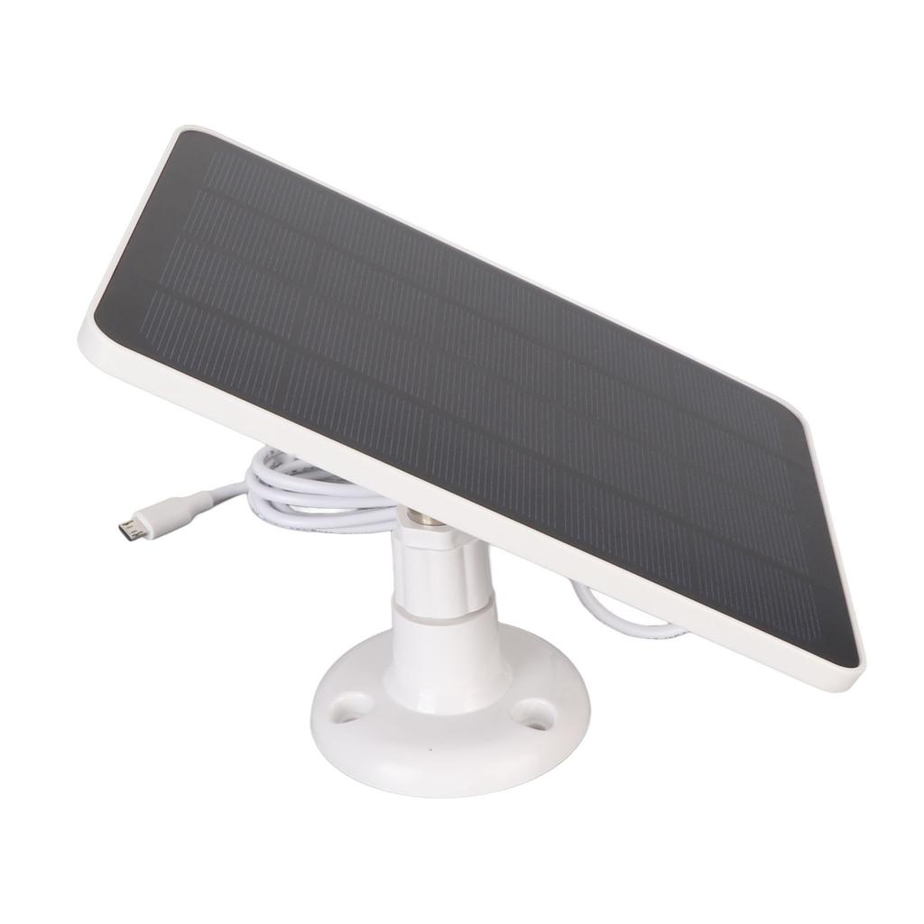Camera Solar Panel IP65 Waterproof Camera Charger 5V 4W High Efficiency for Micro USB C White