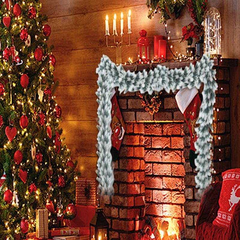 Christmas Rattan Garland Wired Tree Branches Artificial Christmas Garland Christmas Decoration Rattan Realistic Pine Tree